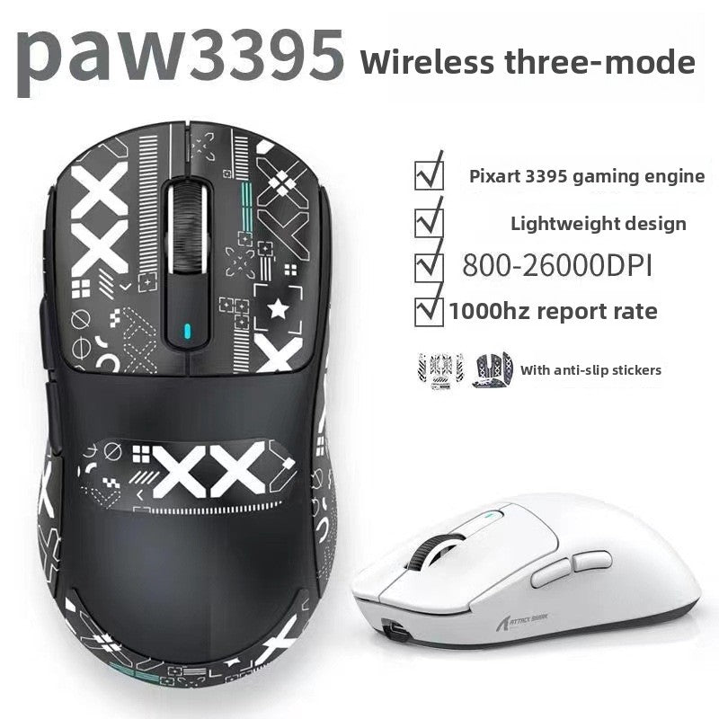 Ratón inalámbrico para juegos Attack Shark X3 | Ratón RGB ligero de tres modos