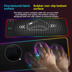 Alfombrilla de ratón XL RGB para juegos | Alfombrilla de escritorio LED grande para teclado y ratón