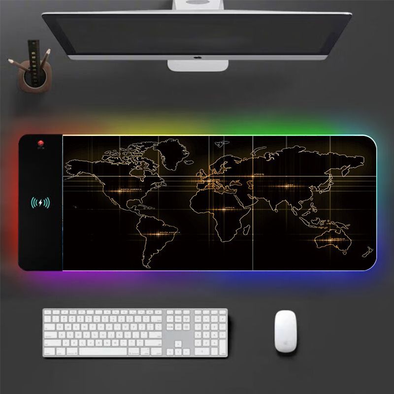 Alfombrilla de ratón XL RGB para juegos | Alfombrilla de escritorio LED grande para teclado y ratón