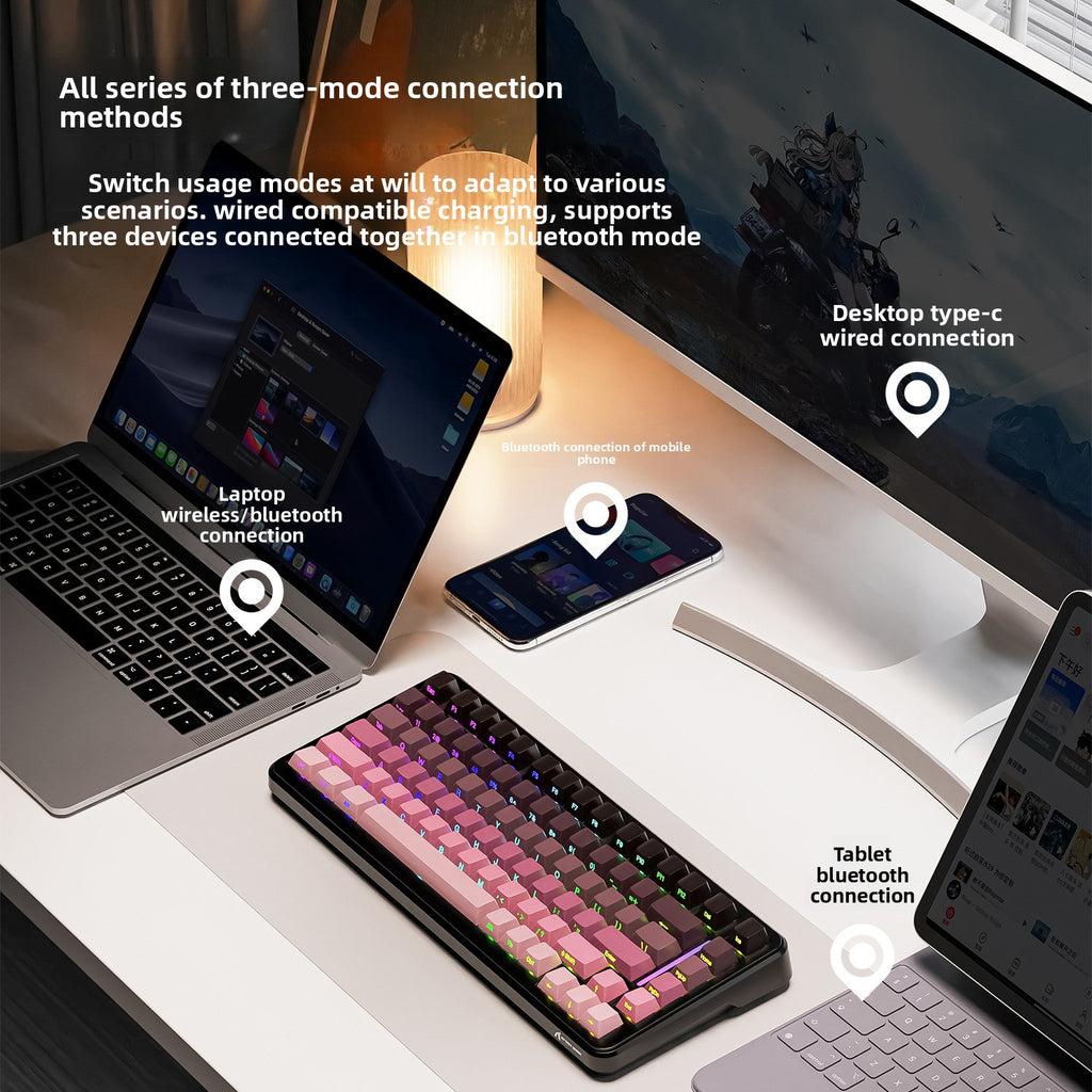 Teclado mecánico inalámbrico Attack Shark M86 | Teclado para juegos RGB de tres modos