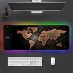 Alfombrilla de ratón XL RGB para juegos | Alfombrilla de escritorio LED grande para teclado y ratón