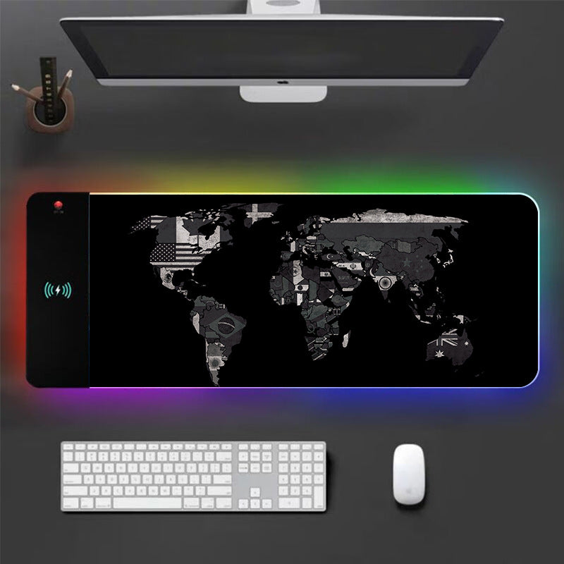 Alfombrilla de ratón XL RGB para juegos | Alfombrilla de escritorio LED grande para teclado y ratón