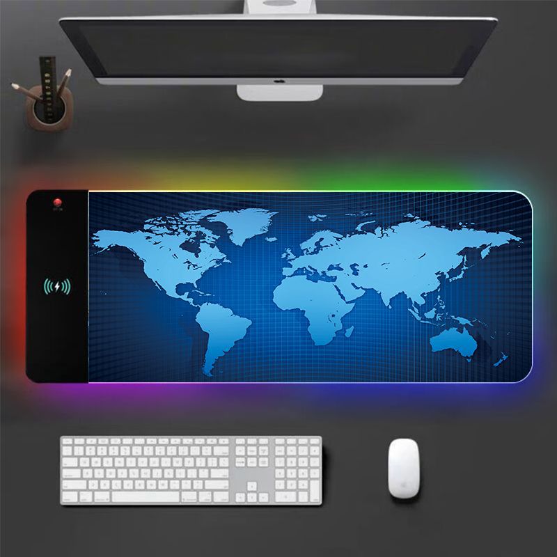 Alfombrilla de ratón XL RGB para juegos | Alfombrilla de escritorio LED grande para teclado y ratón