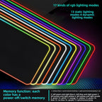 Alfombrilla de ratón XL RGB para juegos | Alfombrilla de escritorio LED grande para teclado y ratón