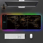 Alfombrilla de ratón XL RGB para juegos | Alfombrilla de escritorio LED grande para teclado y ratón