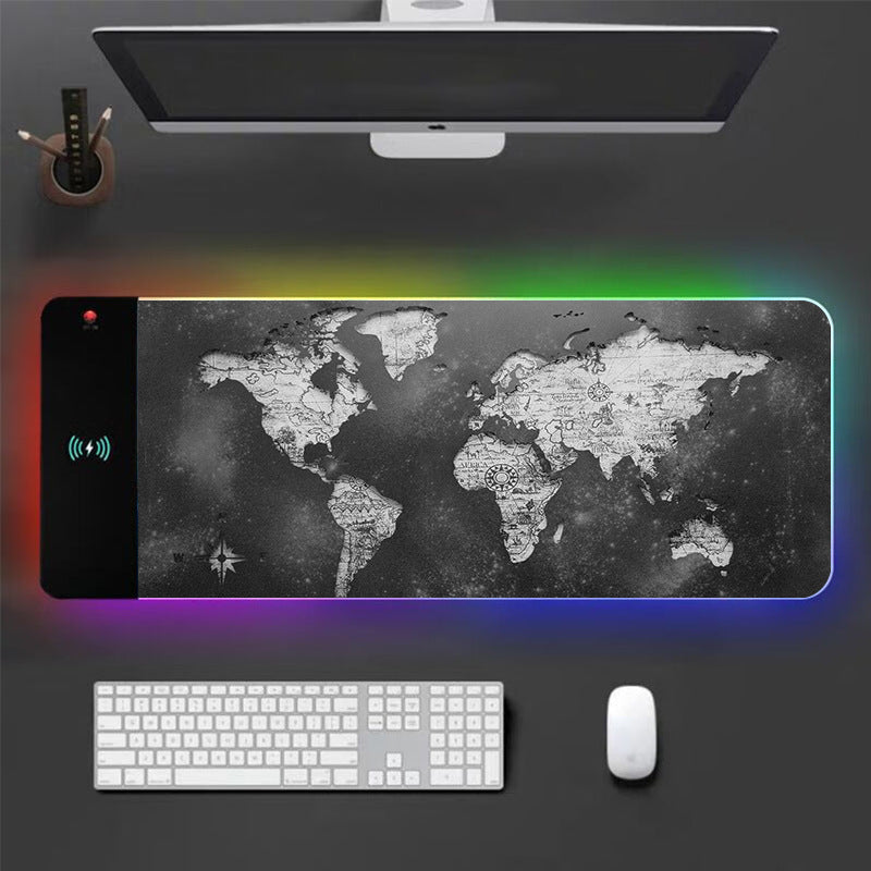 Alfombrilla de ratón XL RGB para juegos | Alfombrilla de escritorio LED grande para teclado y ratón