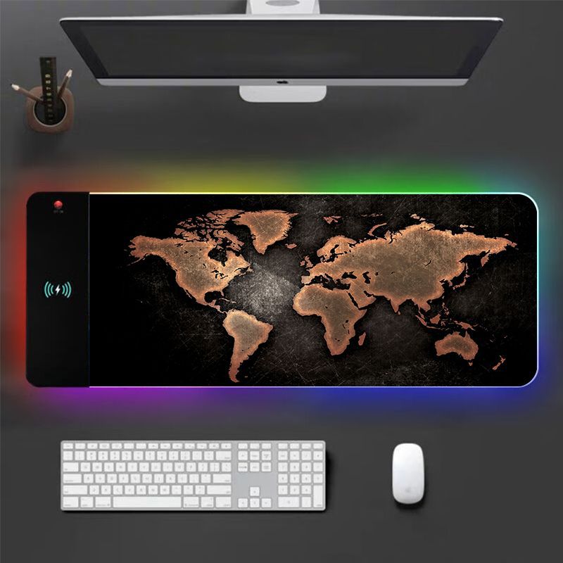 Alfombrilla de ratón XL RGB para juegos | Alfombrilla de escritorio LED grande para teclado y ratón