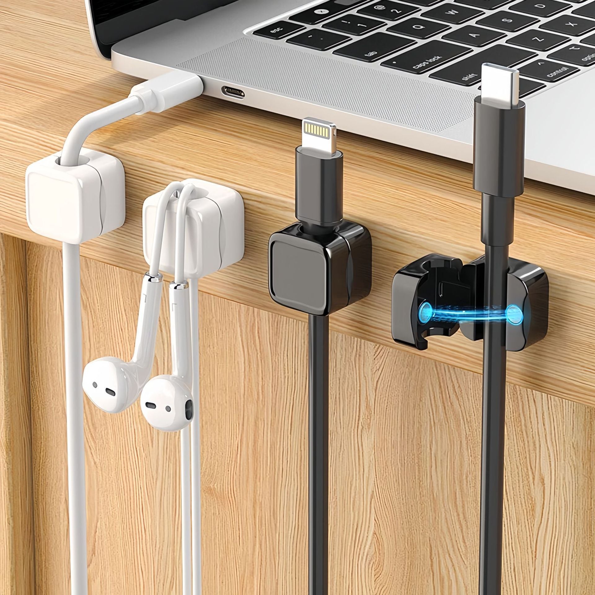Organizador de Cables Magnético | Clips para la Gestión de Cables de Escritorio