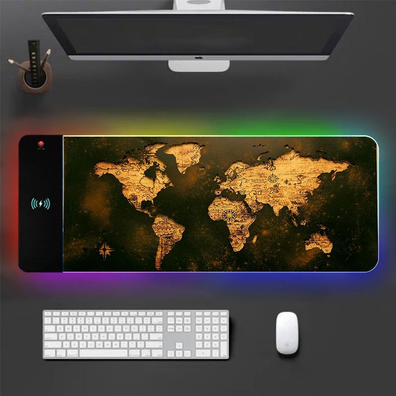 Alfombrilla de ratón XL RGB para juegos | Alfombrilla de escritorio LED grande para teclado y ratón