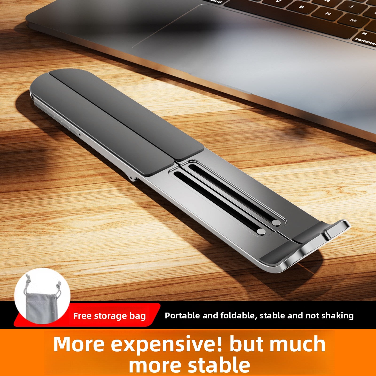 Soporte de aluminio para portátil | Soporte ajustable y plegable para notebook