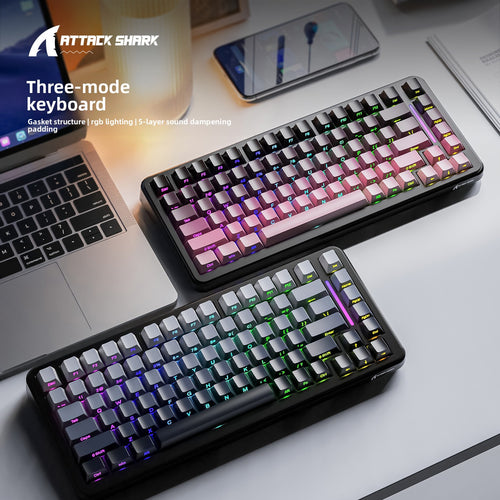 Attack Shark M86 Kabellose Mechanische Tastatur | Tri-Mode RGB Gaming-Tastatur